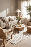 Serenade Kobi Natural Rug — AI styled visualisation