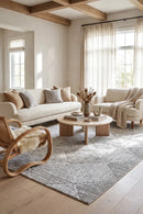Serenade Shilo Silver Rug — AI styled visualisation