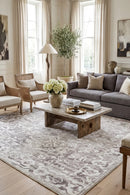 Shay Beige Machine Washable Rug — AI styled visualisation