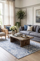 Shay Blue Machine Washable Rug — AI styled visualisation