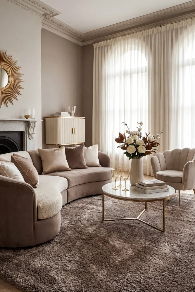 Sienna Mink Rug — AI styled visualisation