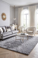 Sienna Silver Rug — AI styled visualisation