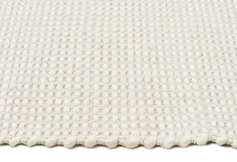 Skandi-Carlos Felted Wool Rug White Natural