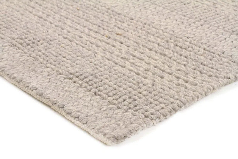 Skandi-Hand Braied Grey Felted Wool Rug