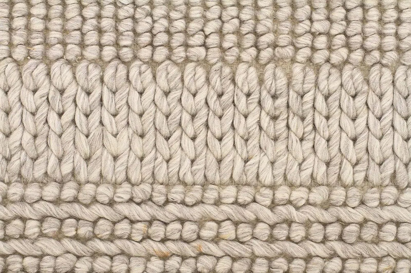Skandi-Hand Braied Grey Felted Wool Rug
