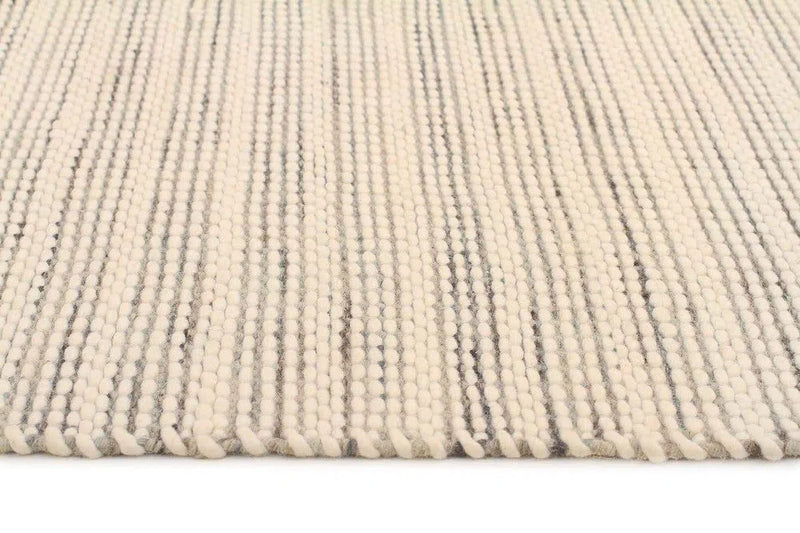 Skandi-Hand Braied Silver Felted Wool Rug