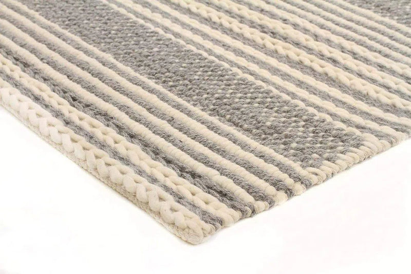 Skandi-Hellena Braied Silver Felted Wool Rug