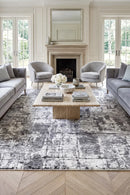 Roman Flooded Gum Grey Rug — AI styled visualisation
