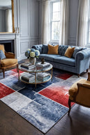 Soluna Red Ash Rug — AI styled visualisation