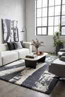 Elle 02 Grey Cream Rug — AI styled visualisation