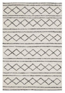 Studio-Milly Textured Woollen Rug White Grey