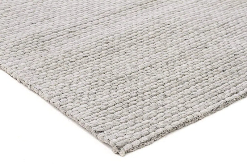 Studio-Oskar Felted Wool Striped Rug Grey
