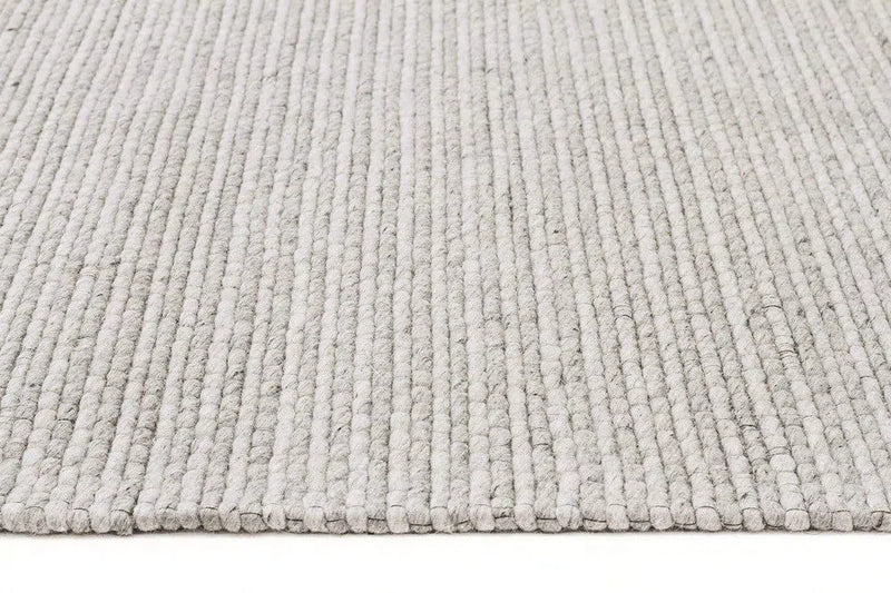 Studio-Oskar Felted Wool Striped Rug Grey