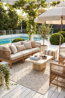 Summer 51 Beige Outdoor Rug — AI styled visualisation