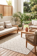 Summer 51 Beige Outdoor Rug — styled indoor setting