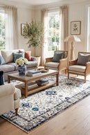 Susa Ivory Non-slip Rug — AI styled visualisation