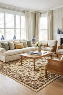 Sydney Classic Rug Ivory with Ivory Border — AI styled visualisation