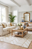 Sydney Gold Reversible Outdoor Rug — AI styled visualisation