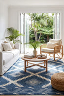Terrazzo 167 Reversible Blue Outdoor — styled indoor setting