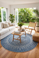 Terrazzo 39 Reversible Round Ocean Blue — styled indoor setting
