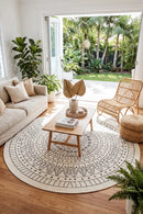 Terrazzo 39 Reversible Round Silver — styled indoor setting