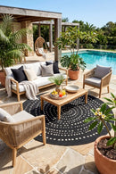 Terrazzo 40 Reversible Round Black — AI styled visualisation