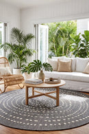 Terrazzo 40 Reversible Round Silver — styled indoor setting