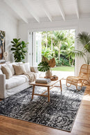 Terrazzo 535 Reversible Charcoal Outdoor — styled indoor setting
