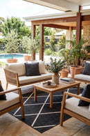 Tucson Black Outdoor Rug — AI styled visualisation