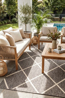 Tucson Grey Outdoor Rug — AI styled visualisation