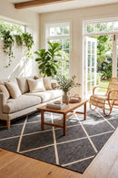 Tucson Grey Outdoor Rug — styled indoor setting
