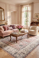 Tuscany Rose Balm Rug — AI styled visualisation