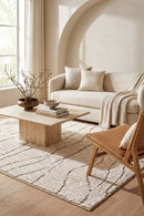 Villa Fossil Cream Rug — AI styled visualisation