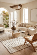 Villa Raine Natural Rug — AI styled visualisation