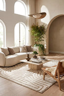 Villa Tani Beige Rug — AI styled visualisation