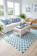 Vista Tito Blue Rug — AI styled visualisation