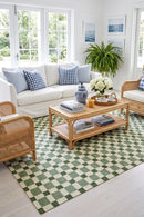 Vista Tito Green Rug — AI styled visualisation