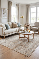 Whisper Washed Bone Rug — AI styled visualisation