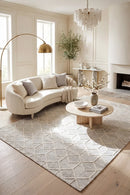 Winter Grey Brush Modern Rug — AI styled visualisation