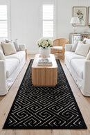 York Alice Black & Gold Runner Rug — AI styled visualisation