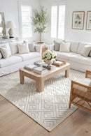York Alice Natural White Rug — AI styled visualisation