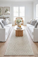 York Alice Natural White Runner Rug — AI styled visualisation