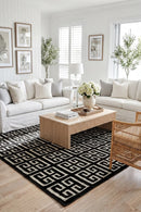 York Brenda Black & Gold Rug — AI styled visualisation