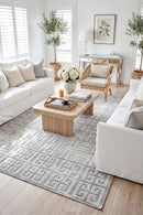 York Brenda Silver Rug — AI styled visualisation