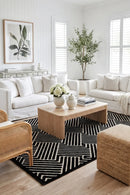 York Cindy Black & Gold Rug — AI styled visualisation