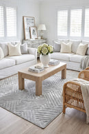 York Cindy Silver Rug — AI styled visualisation