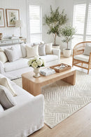 York Cindy Natural White Rug — AI styled visualisation