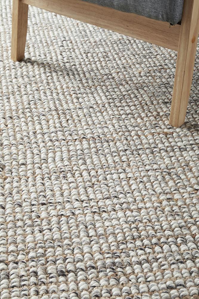 Arabella Grey Wool Jute Rug