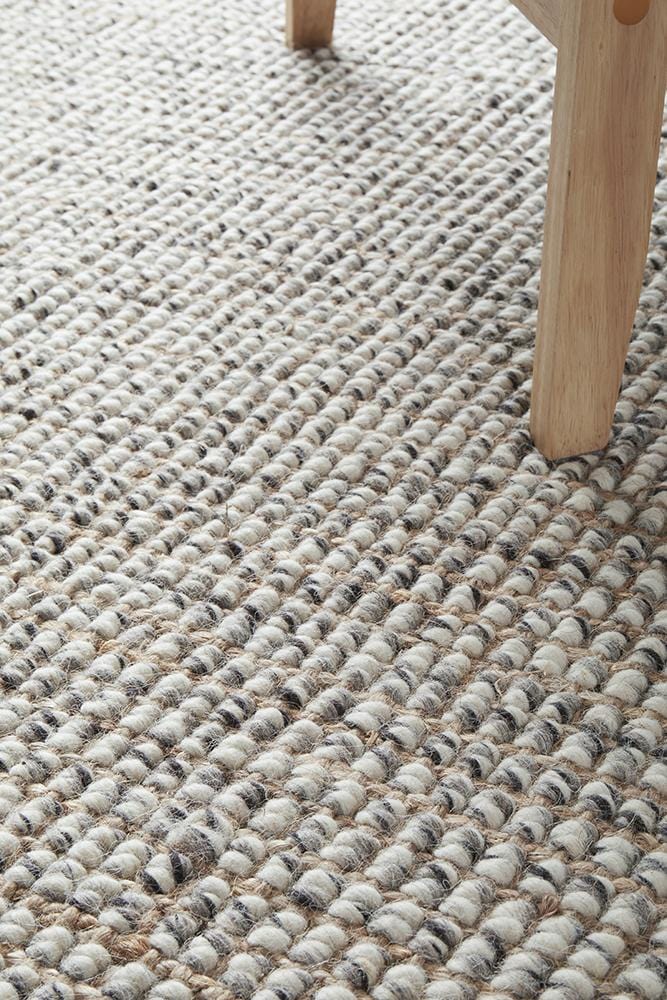 Arabella Grey Wool Jute Rug