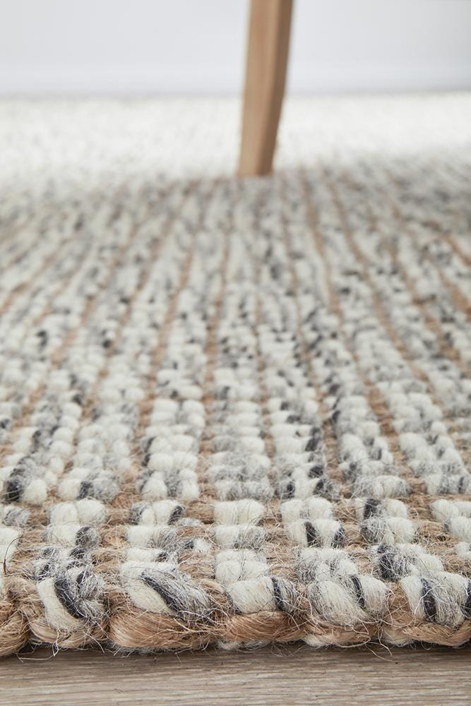 Arabella Grey Wool Jute Rug